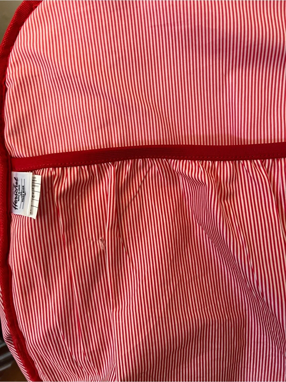 Herschel Black Backpack Gold Hardware Red Striped Lining Casual Travel